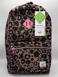 Herschel Heritage Youth Backpack 26L Leopard Scribble NWT Zipper, Bottle Pockets - Picture 1 of 6