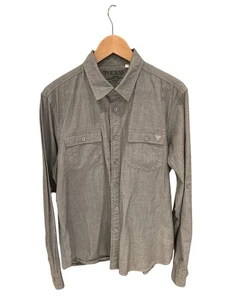Guess Gray Button-Up Shirt – Long Sleeve Utility Style – Men’s L – Minimalist St - Picture 1 of 6