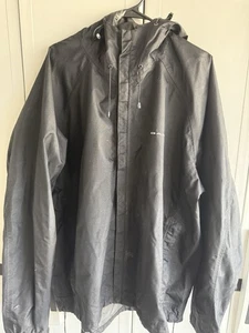 Grundens Jacke Herren XL schwarz Logo Full Zip Kapuze Nylon Regenmantel Angelausrüstung - Bild 1 von 6