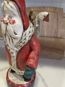 Vintage House of Hatten Weihnachtsmann mit Gans im Korb Rucksack 1988 Weihnachten Volkskunst - Bild 1 von 7