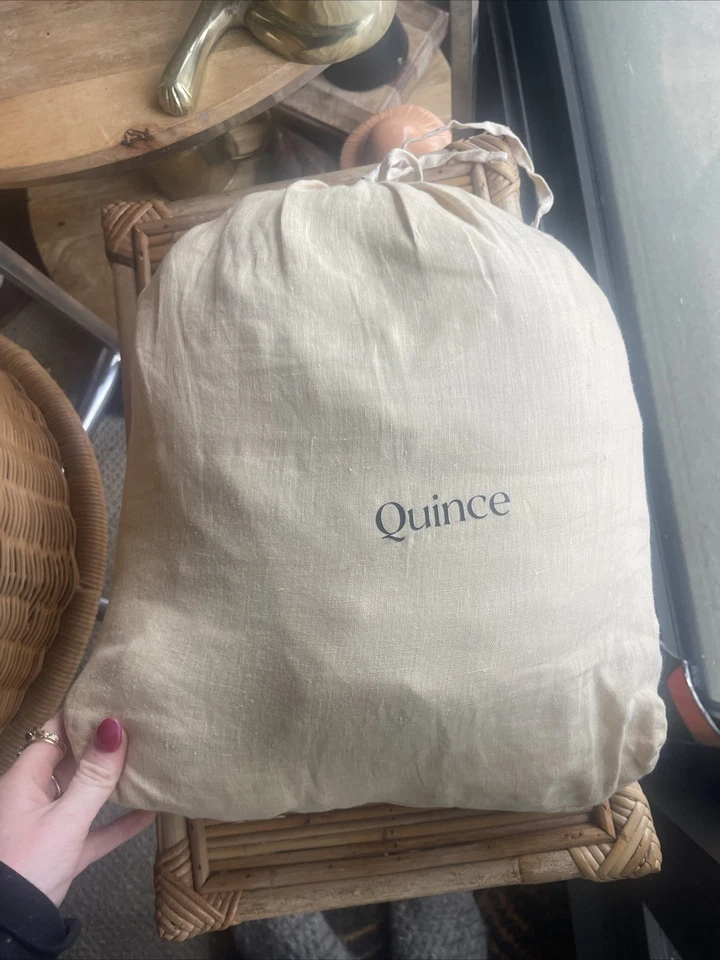 Sábanas ajustables Quince Linen Split King (2 Twin XL) en avena Foto 1 de 1