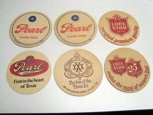 Circa 1960s Texas Coasters, Set of 6, Pearl, Lone Star - Picture 1 of 1