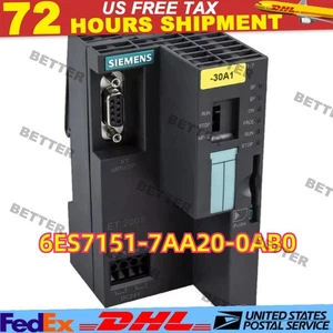 New Siemens 6ES7 151-7AA20-0AB0 6ES7151-7AA20-0AB0 DP IM151-7 CPU FOR ET200S - Picture 1 of 5