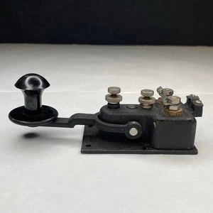 WW2 WWII Navy CMI-26003A Telegraph Morse Code Key Black Crinkle Paint US Anchor - Picture 1 of 13
