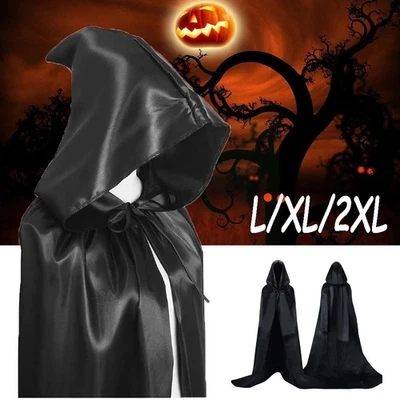 MARKENLOS Schwarzer Umhang Samt Cape Vampir Kostüm Halloween Capes Für Damen Herren Kinder