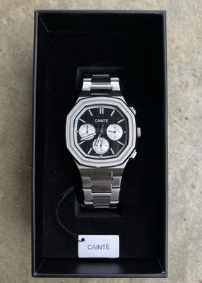 Cronógrafo de cuarzo CAINTE Claude estilo panda. Estilo increíble. Nautilus 39 mm negro - Imagen 1 de 4