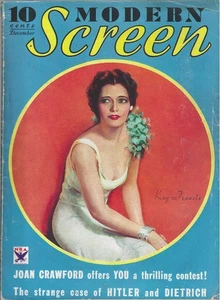 Modern Screen Magazine December 1933, Kay Francis Cover, Dietrich, Harlow - Picture 1 of 2