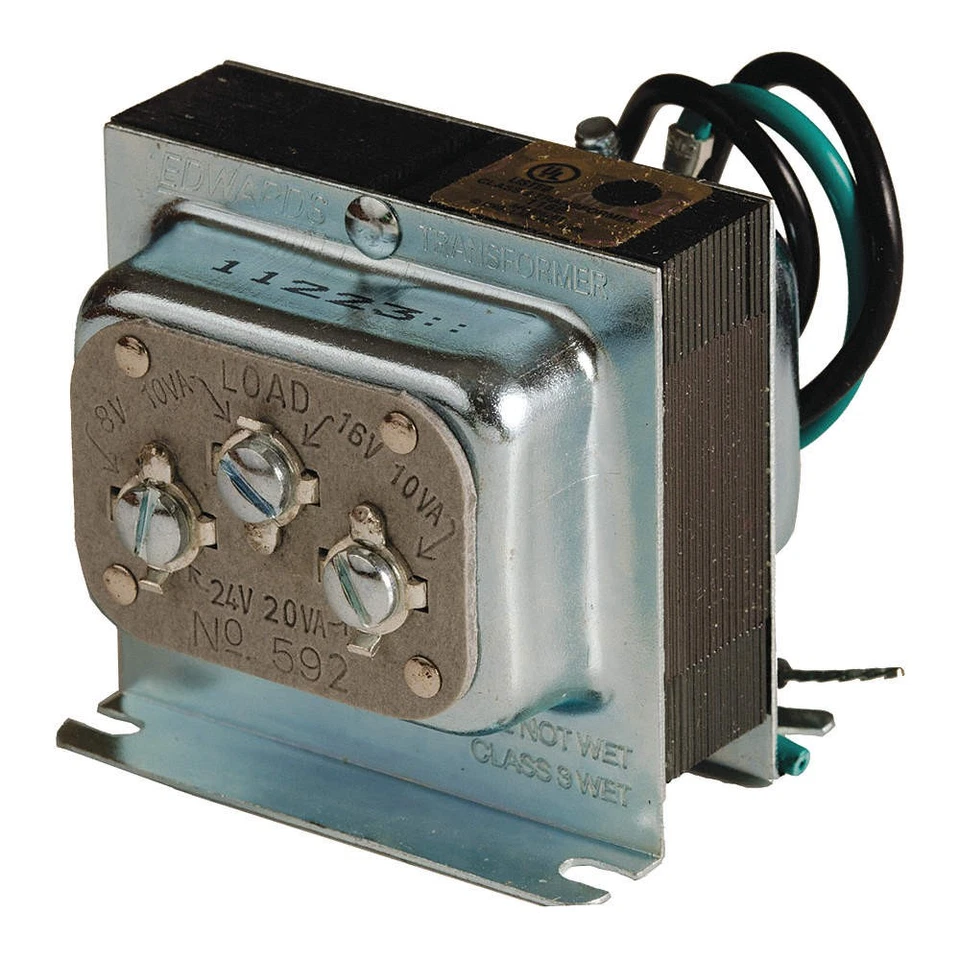 EDWARDS SIGNALING 592 Cls 2 Trnsfrmr,20VA,Enclosed,Foot 14W014 - Image 1 of 1