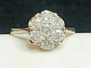 2Ct Round Cut Lab-Created Diamond Cluster Engagement Ring 14k White Gold Plated - Picture 1 of 7