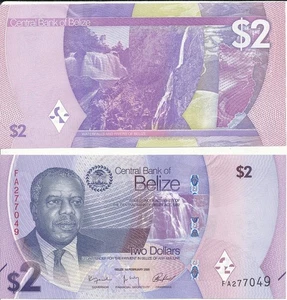 Belize - 2 Dollars 2025 UNC P. W73 Lemberg-Zp - Picture 1 of 1