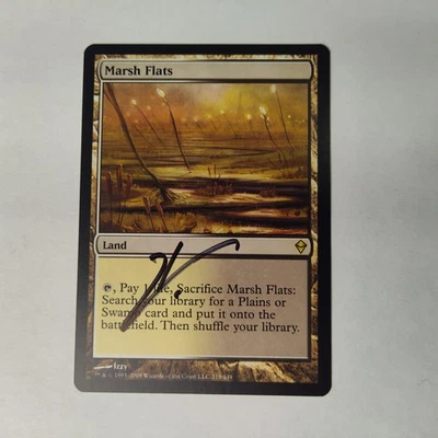 MTG Marsh Flats Zendikar - Signed by Artist Izzy - Image 1 of 2