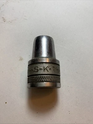 Vintage S-K 7/16" Deep Socket 12 Point 1/2" Drive #40114 USA - Image 1 of 4