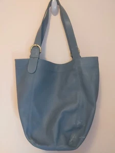 Vintage COACH 4082 Soho Duffle XL Tote Shoulder Bag Leather Blue USA Distressed  - Picture 1 of 16