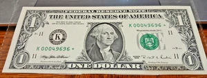 1995 GEM UNC-1 DOLLAR Star Note, Low Serial #, K 00049696 * Kansas City #0246EPC - Picture 1 of 6