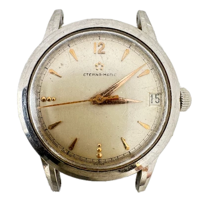 Reloj Pulsera Automático Hombre Vintage 33mm Eterna-Matic 17 Joyas 1237T Suizo Foto 1 de 4