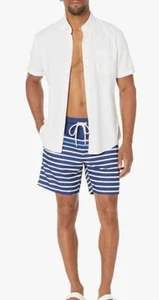 Bañador de secado rápido XL azul a rayas para hombre nuevo con etiquetas - Imagen 1 de 5