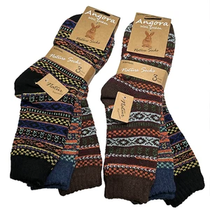 3 Paar Herren & Damen Angorawollsocken warme Vintage stil Wintersocken gestrickt - Bild 1 von 5