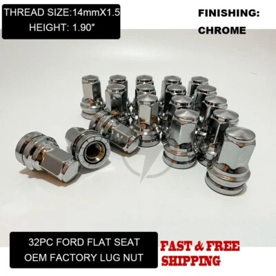 32 OEM Factory Style Lug Nuts 14x1.5 For Ford Super Duty F-250 F-350 HCPZ-1012-B - Image 1 of 4