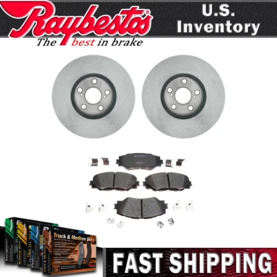 Rotores de freno delanteros pastillas de freno de cerámica con herrajes para Toyota Matrix 2009-2014 Foto 1 de 4