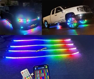 JHB 4PCS 1.4Meters DOUBLE ROW CHASING FLOW Trucks 17.5"Wheel LED Strips Lights - Picture 1 of 12