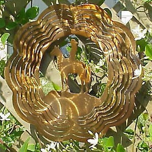 Girador de viento colgante de metal de 11" jinete de caballo macho de cobre - Imagen 1 de 1