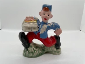 Midcentury, ceramic, pepper shaker, running Milkman, hand painted,Japan - Picture 1 of 7