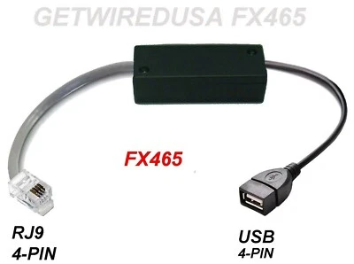 FEMALE USB 4-PIN RJ9 RJ10 RJ22 4P4C 1/4 4-PIN PLUG NETWORK HEADSET PHONE ADAPTER - Image 1 of 4