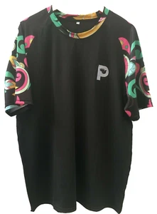 Pigeon Mens Training Athletic Shirt XXL Black Paisley Stretch Active Wear - Picture 1 of 5