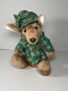 Vintage Dakin 1987 Way Outback Australia Camouflage Känguru Stofftier Plüsch 9 Zoll - Bild 1 von 10
