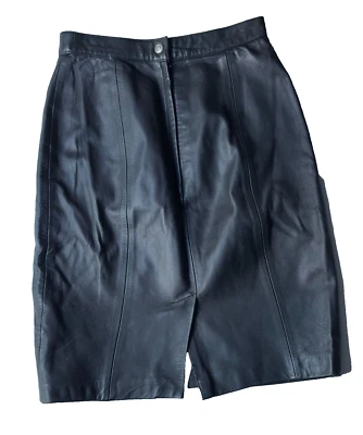 Falda inferior vintage años 90 Express 100 % cuero negra para mujer talla 3/4 negra Foto 1 de 4