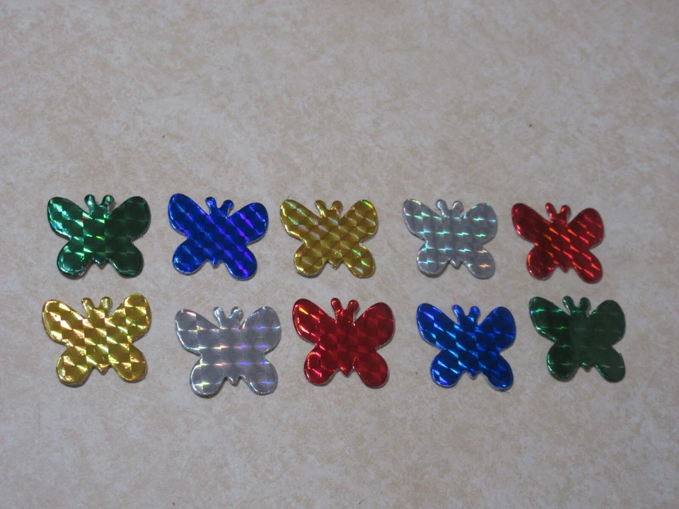 10 -  IRIDESCENT DIMENSIONAL STICKERS -- BUTTERFLIES - ASSORTED COLORS - NEW! - Image 1 of 1