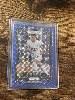 2023-24 Panini Prizm Premier League - Pedro Porro #132 Blue Mosaic Prizm Spurs - Image 1 of 2