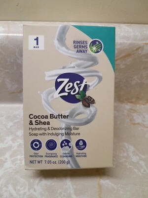  Zest (2-Bars) 7.05 Oz.  COCOA BUTTER & SHEA Hydrating Deodorizing Soap. - Image 1 of 4
