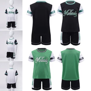 Kids Boys Suit Football Outfits Letter Print Set Quick-Drying Round Neck Gym - Picture 1 of 35