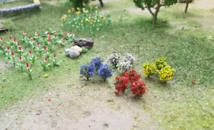 MP SCENERY 14 Flower Bushes N Gauge Architectural Flowering Plants N Scale  - Picture 1 of 3