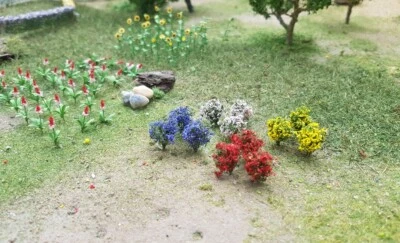 MP SCENERY 14 Flower Bushes N Gauge Architectural Flowering Plants N Scale  - Image 1 of 3