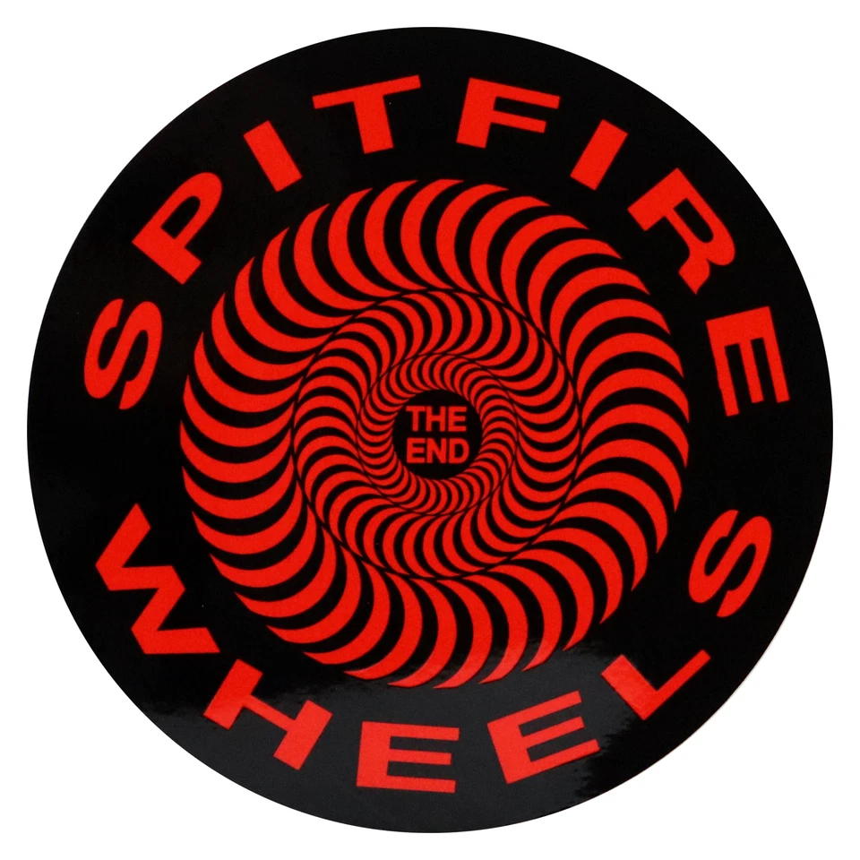 Spitfire Wheels Skateboard Sticker Classic Large Black/Red 7.5"