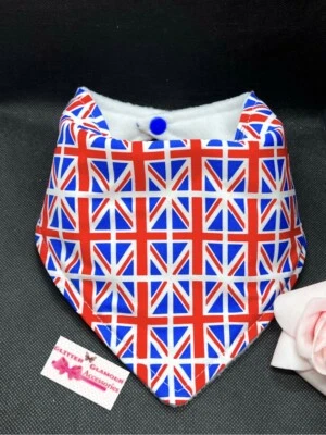 GIRL*GLAMOUR Pechera de regate con bandera de Union Jack pañuelo comida para bebé souvenirs reales