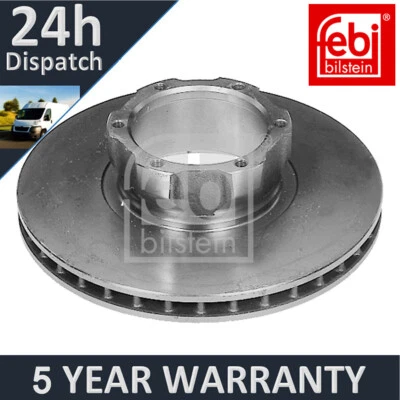 Fits Mercedes T2 Vario 2.9 D 4.0 4.2 4.3 Febi Front 1x Brake Disc 6704210312 - Image 1 of 2