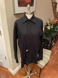 Mens sz medium button up in Black w/ jacquard stripes by Markham of Canada. - Picture 1 of 5