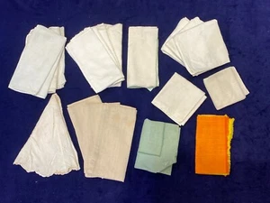 21 Vintage Table Linens, White Linen Napkins, Doilies, Placemats, Dish Towels - Picture 1 of 12