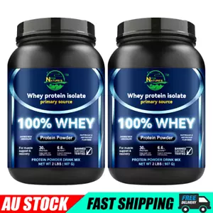 2 Packs 100% Whey Protein Concentrate Powder Muscle Builder & Recovery 2 Pound - Picture 1 of 7