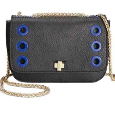 Bolso Bandolera INC International Concepts Korra Negro y Azul Ojal Hombro Foto 1 de 4