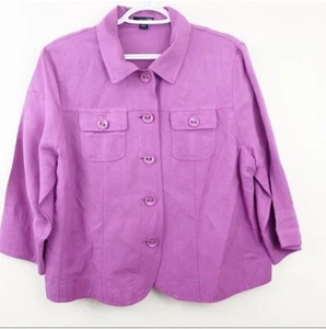 East 5th Fuchsia Linen Top Size LP - Picture 1 of 1