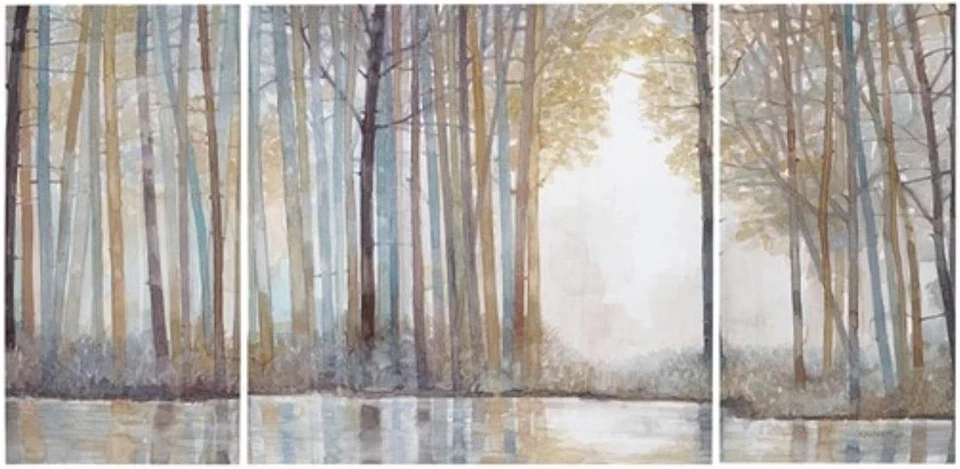 Wall Art Living Room Décor - Triptych Scenery Watercolor Canvas, Home Accent ... - Image 1 of 1