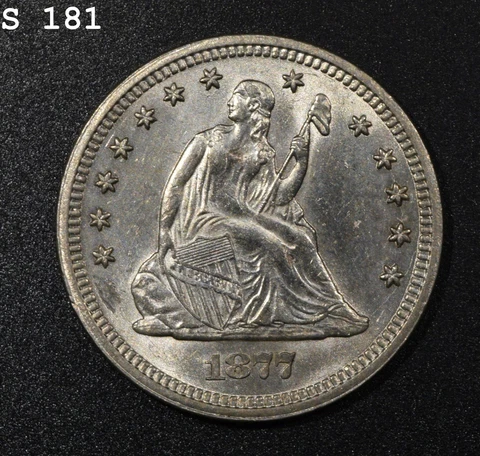 1877 Liberty Seated Quarter "VCH BU" *Free S/H After 1st Item* Cover
