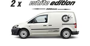 White Edition C a d d y 2 x Large stickers decals graphic  T5 T6  Van camper