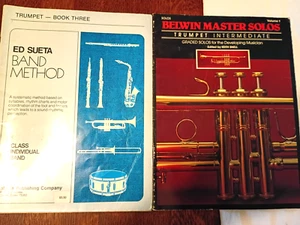 2 LIBROS DE TROMPETA, INTERMEDIO, MÉTODO DE BANDA Y SOLOS DE BELWIN MASTER - Imagen 1 de 5