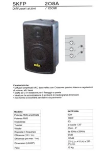 COPPIA CASSE AMPLIFICATE MKC SKFP 208A 2 VIE BASS REFLEX 50/100 WATT - Foto 1 di 1