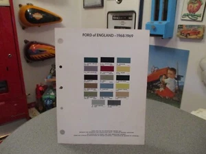 PAINT COLOR REFERENCE FORD OF ENGLAND 1968/1969   PAINT CHIPS - Picture 1 of 2